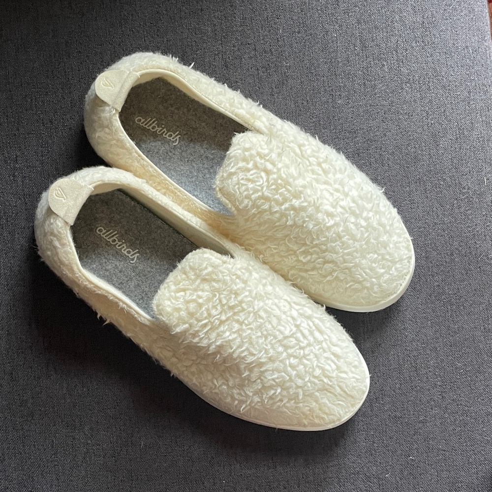 Allbirds Cream Fluffy Slip-Ons Slippers - classic wool
